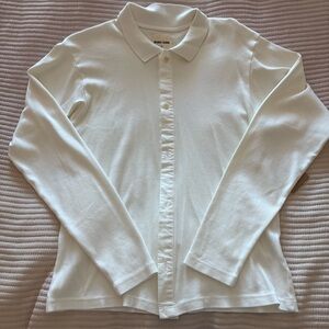 Rudy Jude fine rib cardigan NWT L White Long Sleeve Button-Up Shirt
